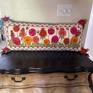 MacKenzie Childs Tulip Poppy Lumbar Pillow